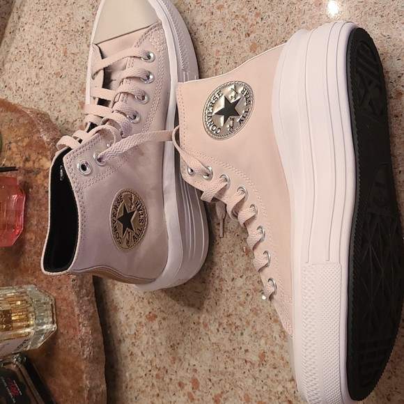 NEW Converse Allstar Chuck Taylor 6.5 Tan High Top Wedges - Picture 5 of 14